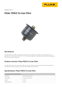 Thumbnail of document Data Sheet - 700ILF In-Line Filter